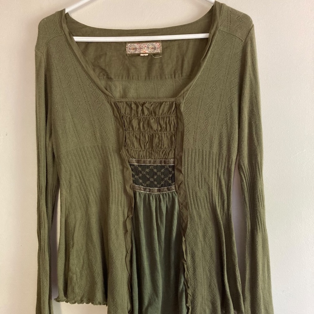 Green Knit Burning Torch Shirt